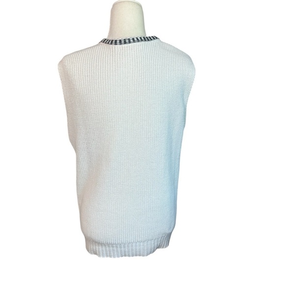 Tory Burch Black and White Scoop Neck Sweater Top - Picture 5 of 5